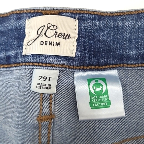 J. Crew Curvy Vintage Straight Jeans High Waist Rise Whiskered Worn Mid Wash 29T - Picture 3 of 17